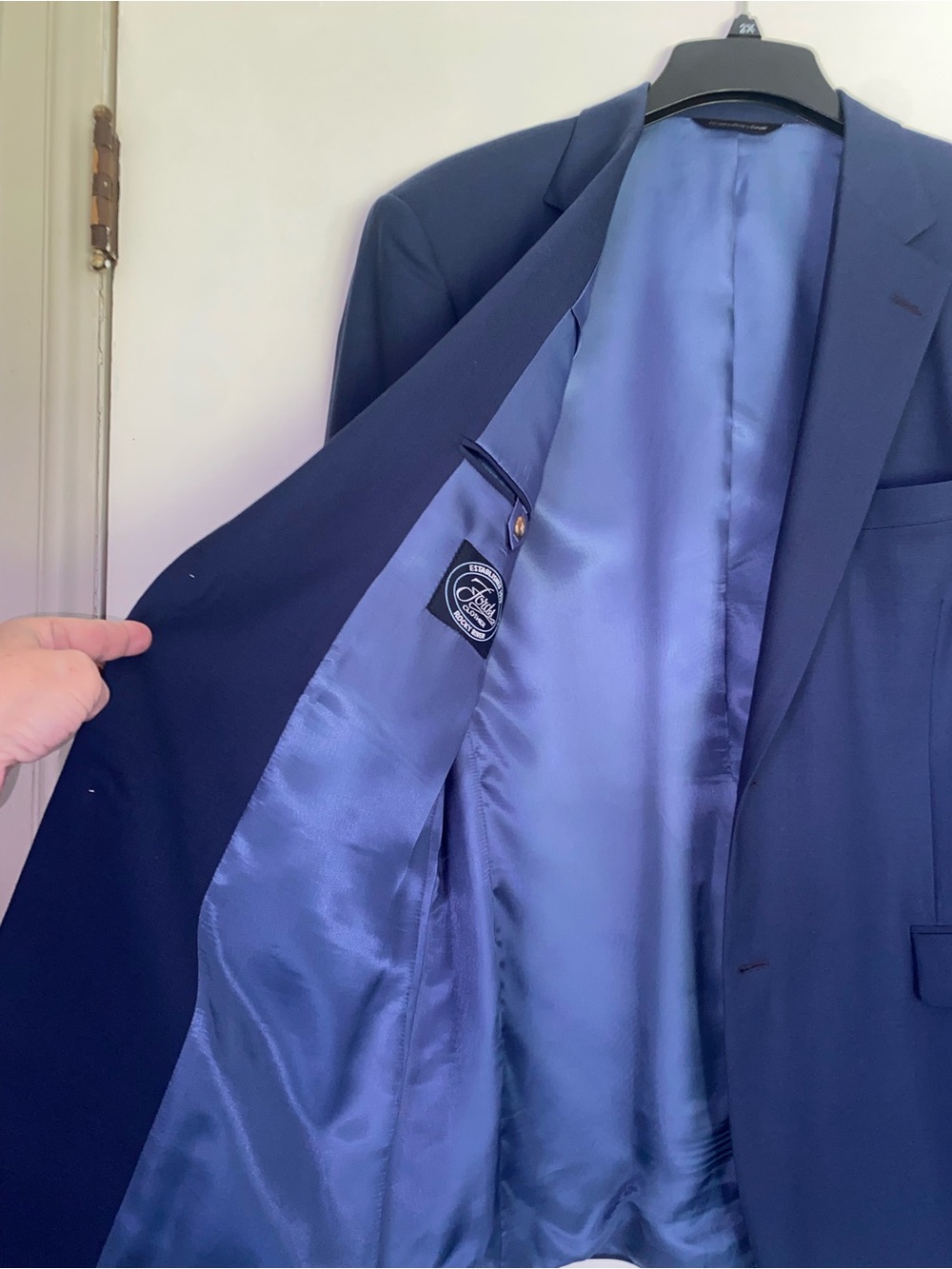 Samuelsohn Suit Jacket SB Como Men 43T Navy 2-Button 100% Wool Blazer Tall EUC - Picture 5 of 12